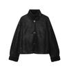 Womens Winter Casual Loose Fit Stand Collar Reversible Jacket Warm Outerwear
