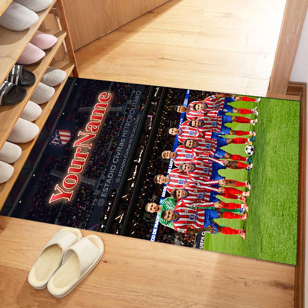Atletico Madrid Customizable Name Floor Rug Office Rug Design for Bedrooms Outdoor Dormitory Decorate room Anti-slip Rug Decorate Offices