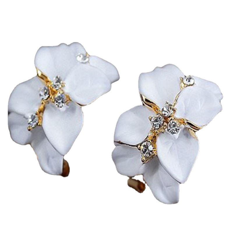 Korean Style Gardenia Stud Earrings - Elegant, Fashionable Floral Jewelry