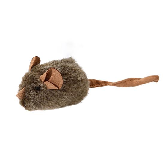 Cat Toy Plush Mouse Stimulates Natural Hunting Instinct Cat Stimulation Toy with Interactive Pull Activation Soft Furry Pet Toy
