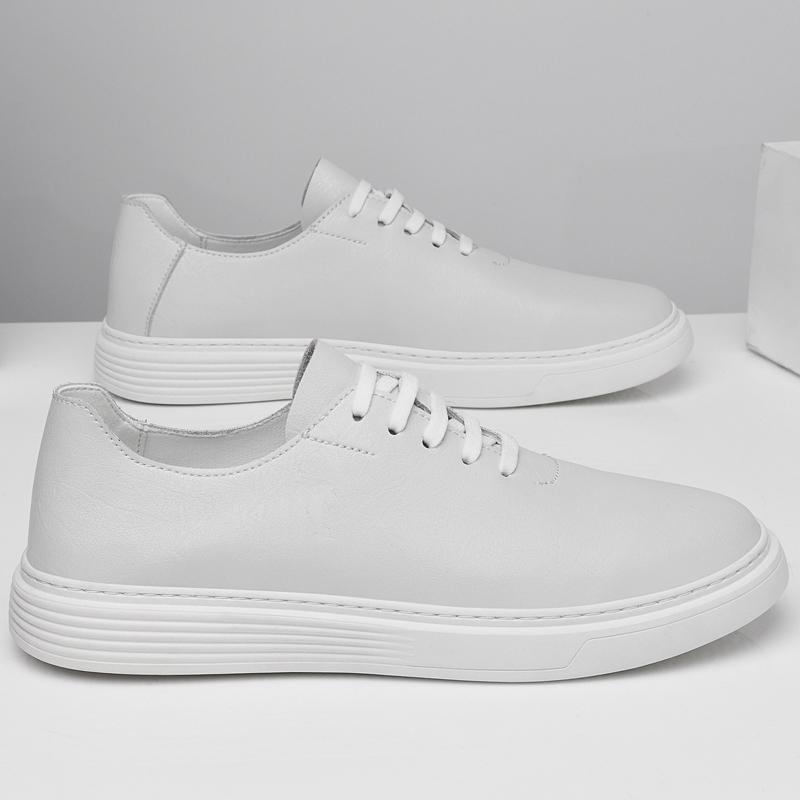 Leather Increased Height British Shoes Simple White Interview Business Casual Shoes Men's Versatile Men's Oxford Shoes Anti Slip