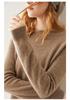 Women's 100% Pure Cashmere Round Neck Sweater - Seamless Long Sleeve Knit for Autumn/Winter
