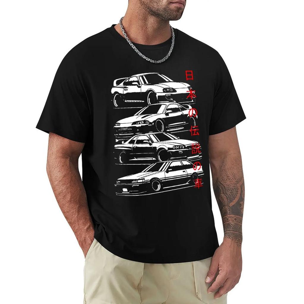 JDM T Shirts Legends Japanese Car Sportcar Automotive Man Adult Tops Novelty T-Shirt Crew Neck Cotton Tee Tops Gift