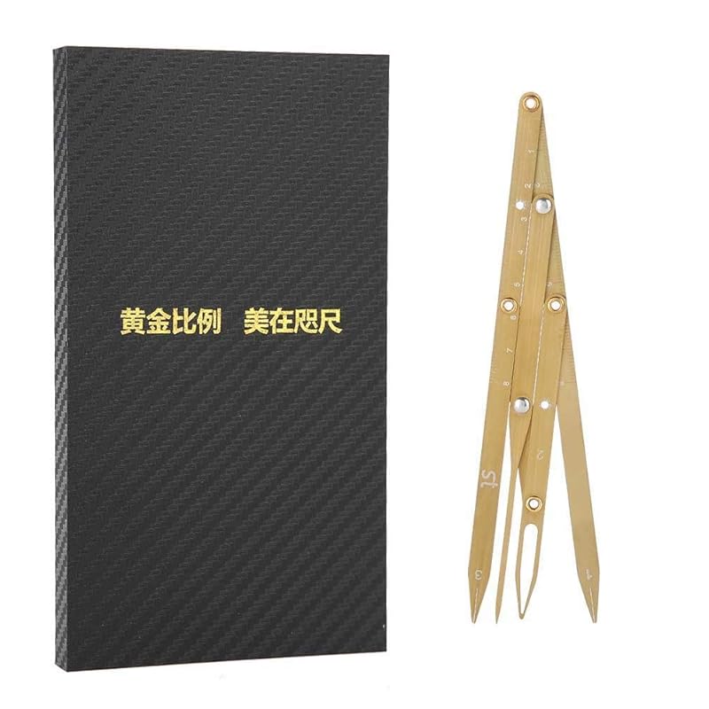 Sonew Eyebrow Measurement Sliding Eyebrow Ruler Stainless Steel Eyebrow Make up Tool Eyebrow Shaping(Gold)