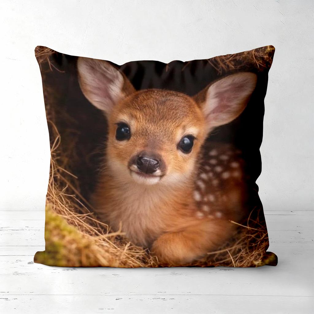 Cute Wild Baby Animal Print Throw Pillow Covers Pattern Cushion Cover Suitable For Sofa Bedroom Car Pillow Cover