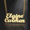 Lemegeton Custom Name Necklace Corrosion Textured Pattern Pendant Women Men Stainless steel Jewelry Personalized Party Gifts