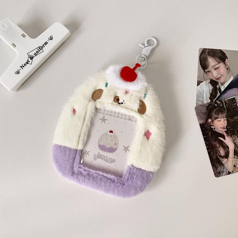Plush Kawaii Photocard Holder Kpop Idol Card Holder Bags Creative Photo Sleeves Id Credit Card Holder Students Stationery Set