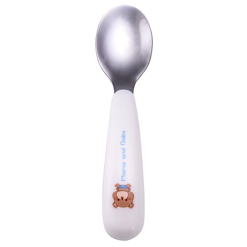 304 Stainless Steel Children's Cartoon Cutlery Set: Baby Feeding Spoon & Fork, Training Spoon & Fork