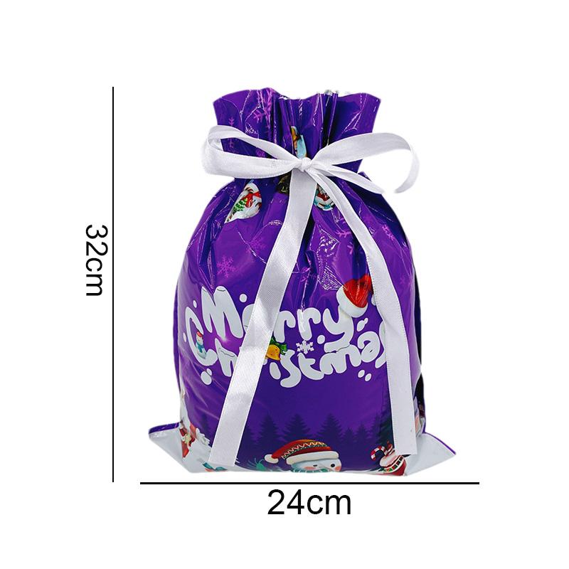 Christmas Gift Bags Large Capacity Merry Christmas Drawstring Gift Packaging Bags 2025 Navidad Party Candy Cookie Wrap Pouch