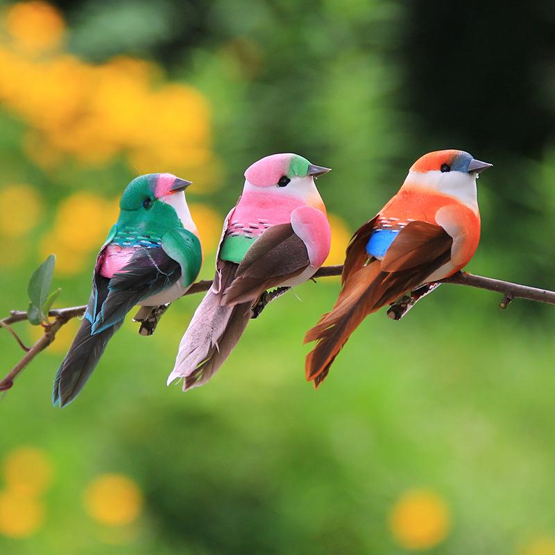 1Pcs Cute Artificial Fake Foam Bird, Simulation Feather Tit Animal Model DIY Craft Home Garden Ornament Decoration