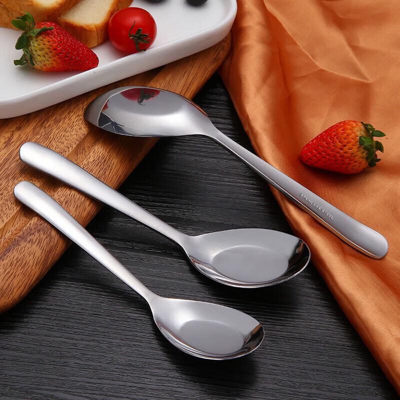 MAXCOOK 316 Stainless Steel Flat Soup Ladle 3-Piece Set