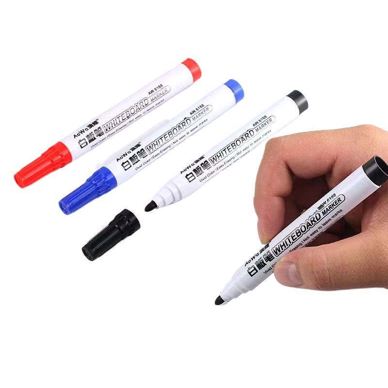 Erasable Non-Toxic Whiteboard Pens for Teachers & Kids - Water-Based, Red, Blue, Black