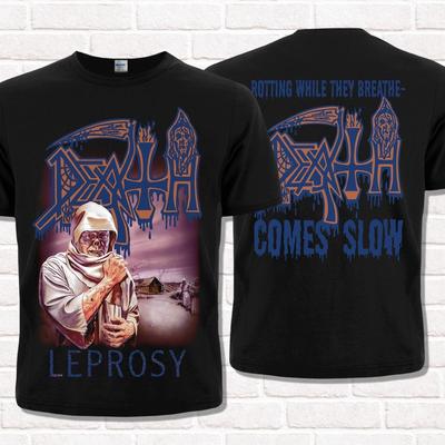 Tod Lepra (1988) Schwarzes T-Shirt. Technischer Progressiver Death Metal.