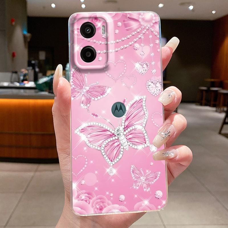 For Motorola Moto G05 E15 Case 2024 Fashion Butterfly Flower Clear Soft Silicone TPU Capa Phone Cover For MotoG05 MotoE15 Fundas