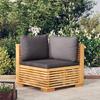 VidaXL Garden Corner Sofa with Cushions, Seat with Padded Backrest, Outdoor Patio Terrace Furniture, Dark Grey 319160