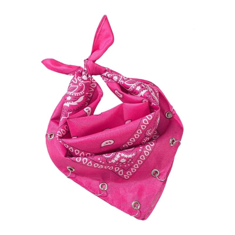 

Bandana Bandana Scarf Kerchief With Grommet Eyelet For Handbag Belt Strap Accessory рожевий червоний колір