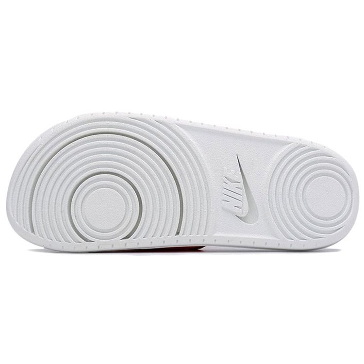 Nike Offcourt Slide Simple Rubber Sole Non-Slip Slide Sandals Women Footwear White Orange BQ4632-802