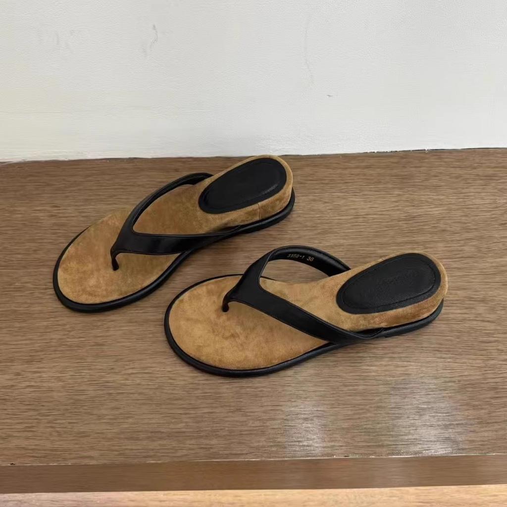 French Flip-toe Beach Vacation Shoes Flip-flops Versatile Wedge Heels Flip-flops Women's Summer Sandals