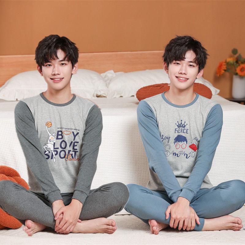 Children Clothing Yulin-001 Boys Blue Pajamas Sets Cotton Soft Long Sleeve Teenage Pijamas Set Astronaut Pyjamas Cm