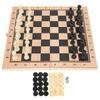 3‑In‑1 Wooden Chess Checkers   Folding Portable Interactive Chess Board Toy