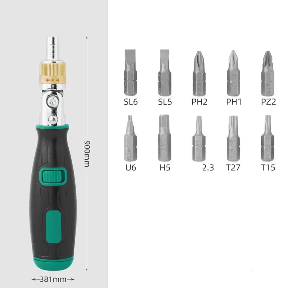 10 In 1 Screwdriver Multi-functional Multi-angle Household Ratchet Screwdriver Power Tools, Manual Tools, Accessories