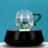 Decorative Christmas Glass Cup Christmas Party 3D Glass Mug Practical Festival Pattern Embellished Glass Mugs