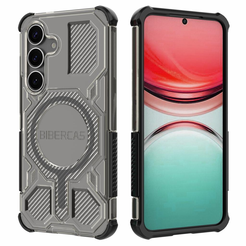 BIBERCAS J-16 Transparent Series For Samsung Galaxy S25+ Case Compatible with MagSafe TPU+PC Phone Cover