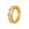 Gold-Plated Zirconia Geometric Ring - Chic European & American Style, Versatile Index/Finger Ring for a Luxurious Fairy-Tale Look.