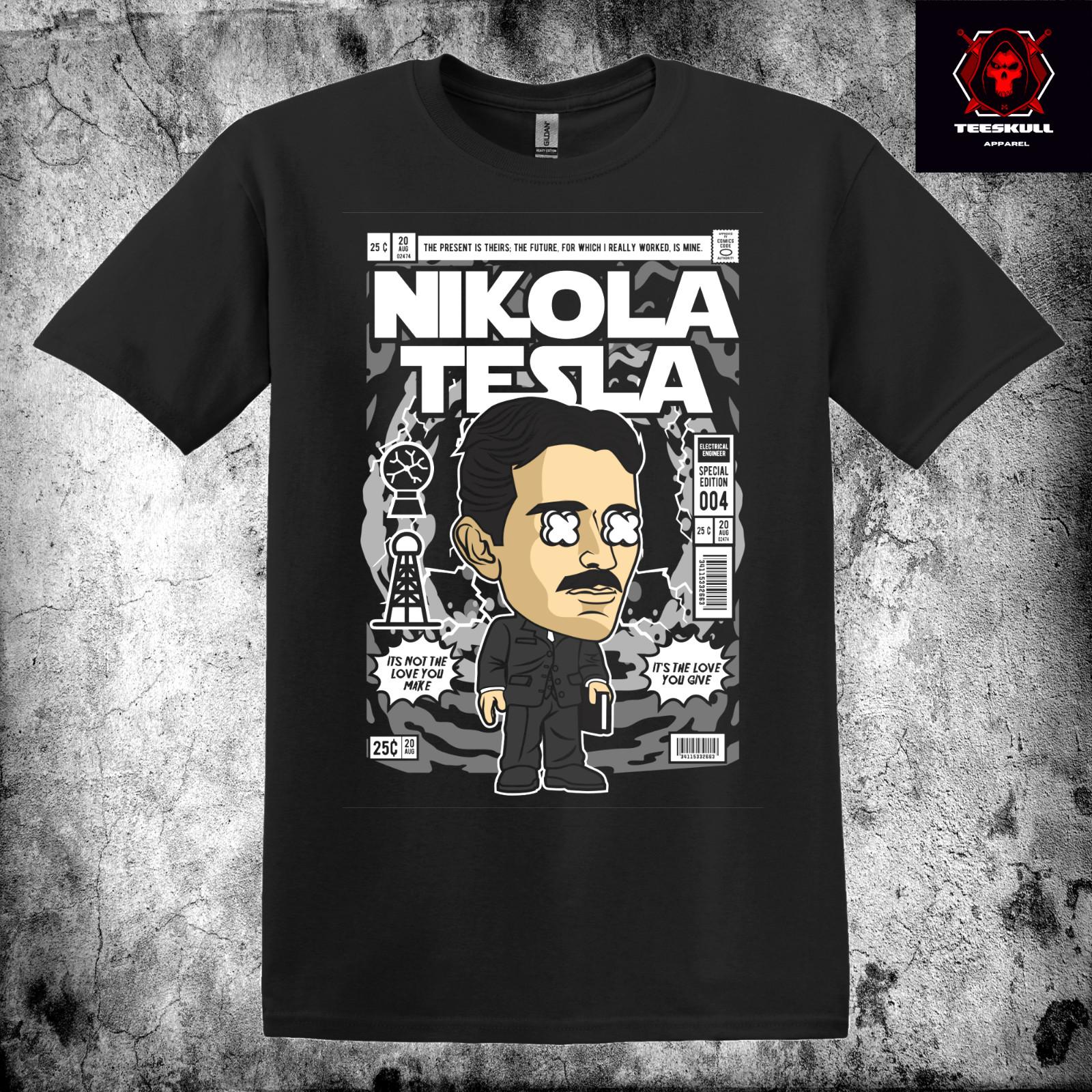 Nikola Tesla Inventor Character Top Premium Quality Cotton T-Shirt L