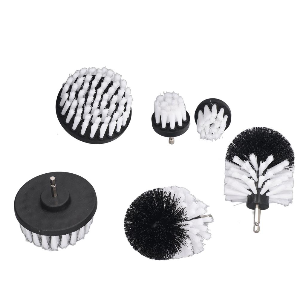 6Pcs Drill Cleaning Brush White Soft Nylon Bristles Wear Resistant Drill Brush Power Scrubber for