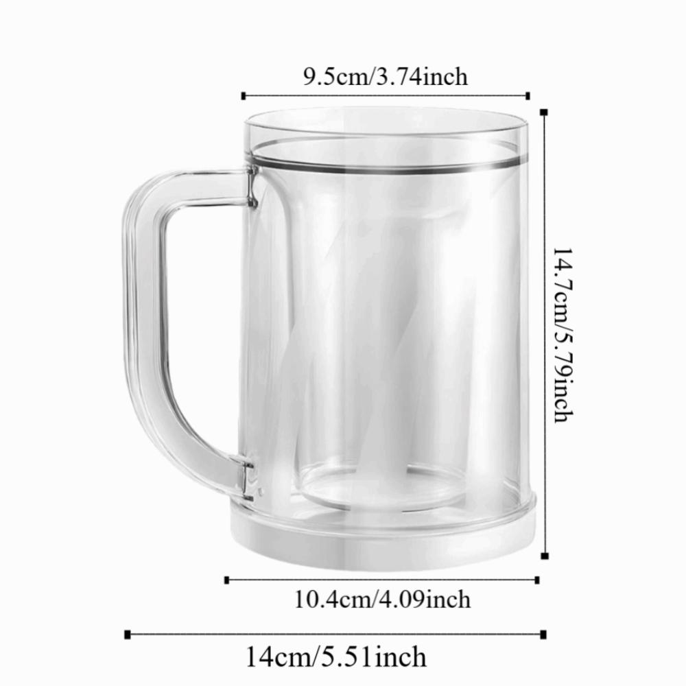 Plastic Cold Drink Chilled Cups Washable Freeze Beer Glass Double Interlayer Cup  Summer Cooling