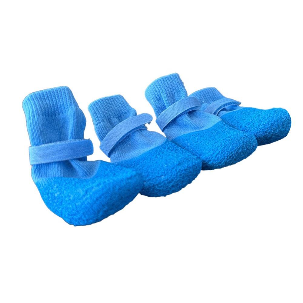 4Pcs/Set Cute Anti-slip Dog Shoes Anti-dirty Waterproof Pet Boots Adjustable Wear Resistant Dog Foot Cover Autumn Winter