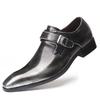 Brand Designer Men Dress Shoes Genuine Oily Skin Leather Buckle Monk Strap Men's Brown Black Office Party Formal Man Shoes