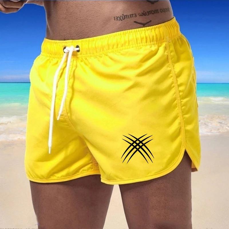 Casual Swimming Summer Men's Shorts 2025 Beach Trunks Swim Gym Pants Quick Drying Homme Surf Ventilate Drawstring Fashion Daily