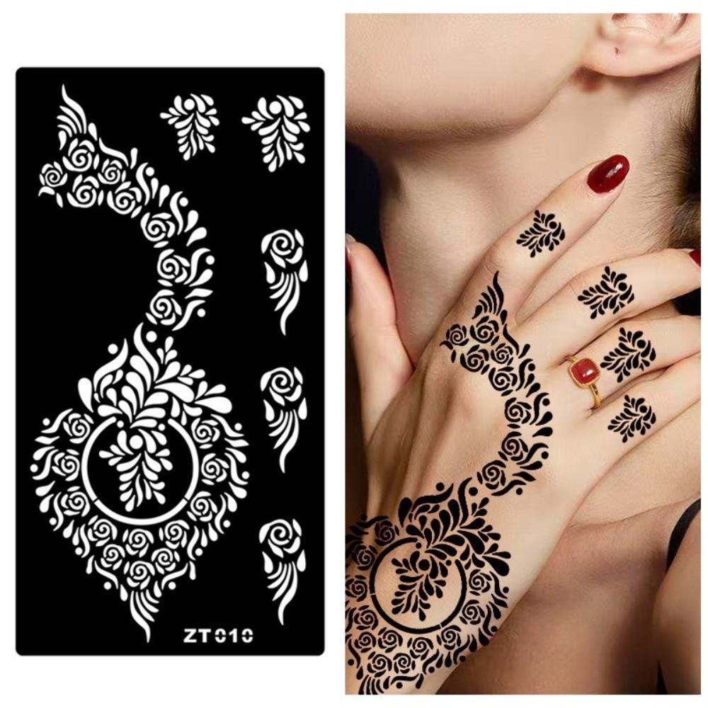 Personalized India Temporary Tattoo Ethnic Style Black Tattoo Decals Arm Foot Tattoos  Women Lady