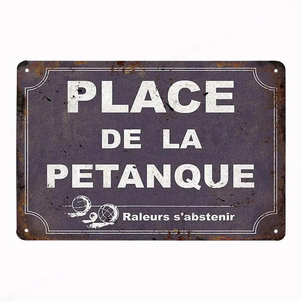 French Vintage Metal CUISINE Signs Decor Posters Plaque Retro Tin Sign Bar Pub Club Wall Decor Painting Decorative Plate