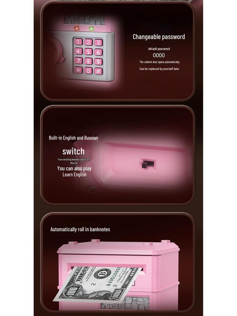 Creative Music ATM Password Money Safe - Large Capacity Savings Deposit Box