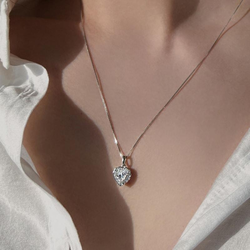 TORTOISE [Silver925] Moika Heart Necklace (#silver#gold)