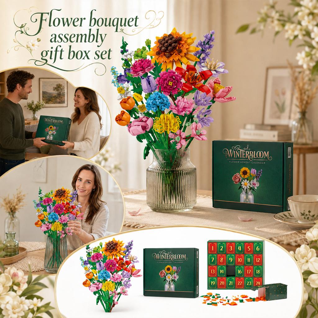 Flower Bouquet Building Christmas Advent Calendar -Day for Kids and Adults