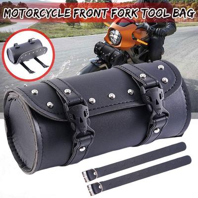 Bolsa universal para manillar de motocicleta, impermeable, de bolsillo, para alforjas, bolsa de almacenamiento, herramientas de cuero, soporte de gran capacidad.