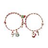 2pcs/set Christmas Tree Merry Christmas Bracelet Mistletoe Couple Xmas Bracelet  Christmas Gift