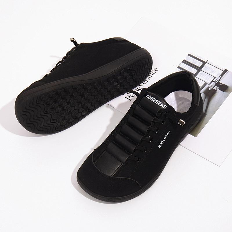 Couple autumn breathable new one-pedal canvas wide last shoes casual little white shoes wide head barefoot shoes