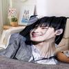 1Pc Cha Eun-woo Print Blanket Soft Comfortable Polyester Throw Blanket Allseason Use Perfect Bedroom Office Outdoor Ideal Christmas Gift Choice Print 