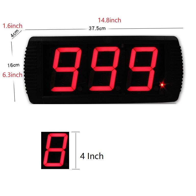 Indoor Home Wall Mounted 4 Inch Digit Digital 999 Days Countdown Timer LED Display Countup Counter