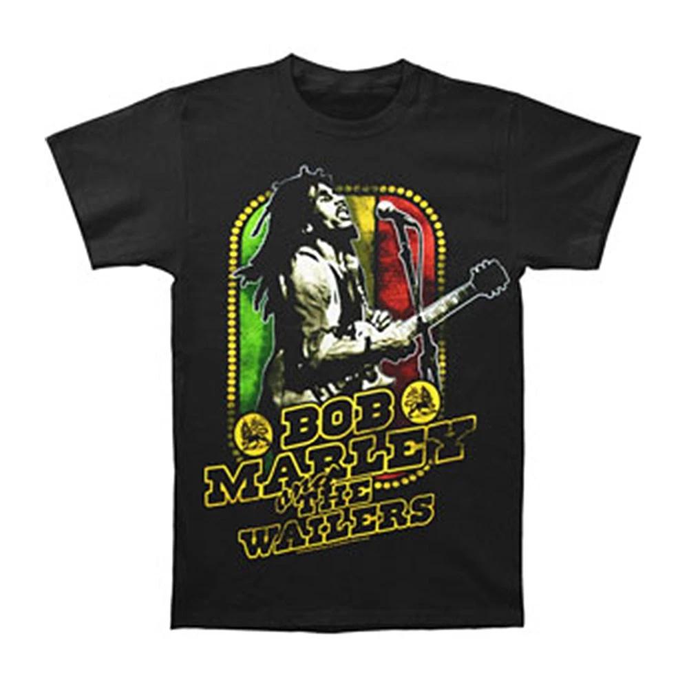 Men s Bob Marley Yellow Outline T-shirt Small Black XXXL