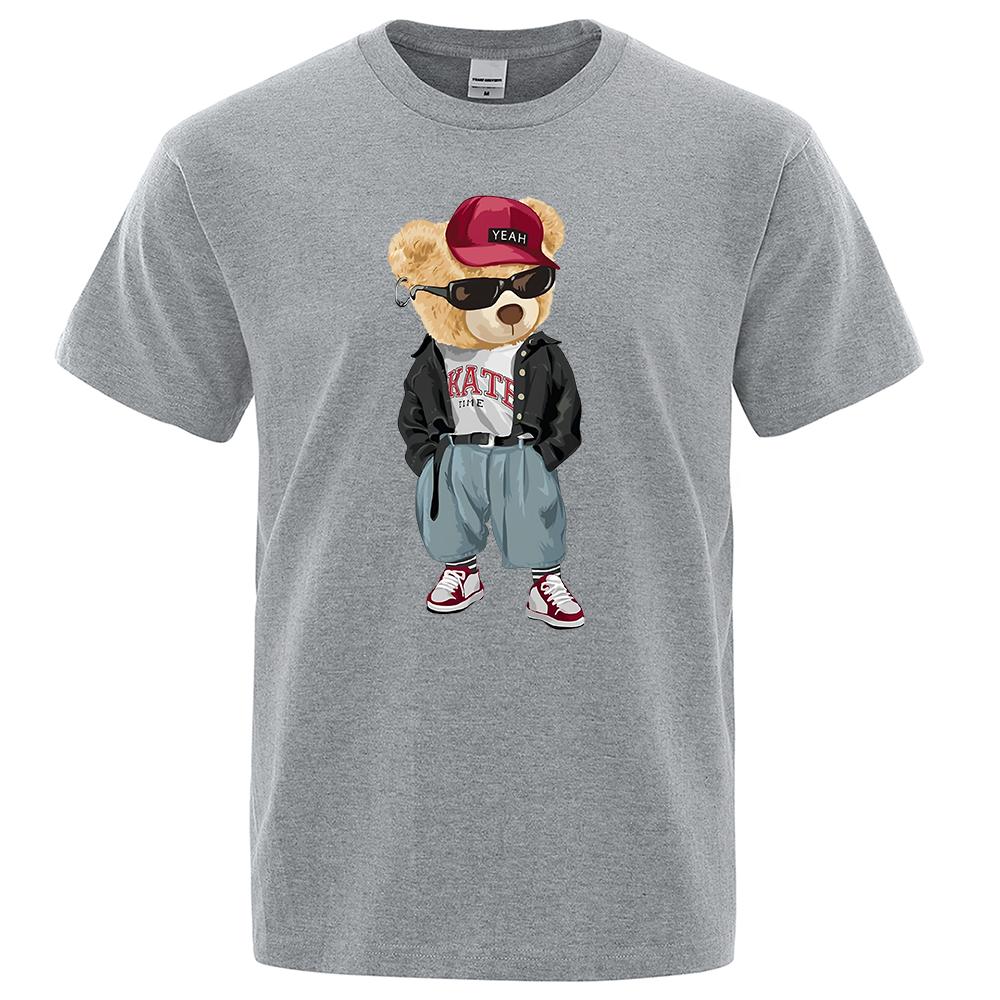 Men 2024 Fashion Ted Bear T Shirt Pure Cotton Tops Tee Funny Men Short Sleeve Crewneck Tees Summer Oversized Female T-Shirts