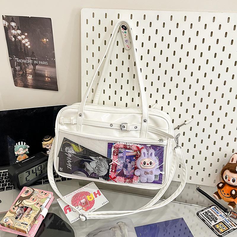 

Аниме Итабаг: Вместительная сумка-тоут и рюкзак через плечо JK для женщин Bag + Zipper Board белый