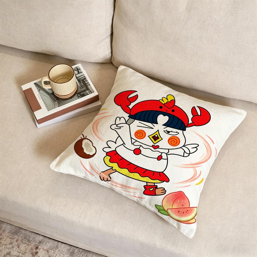 Samyang Buldak Chicken Ramen Cushion Cover Fabric Soft Furnishing,Pillowcase, Cushion Cover, Sofa Pillow, Home Decoration