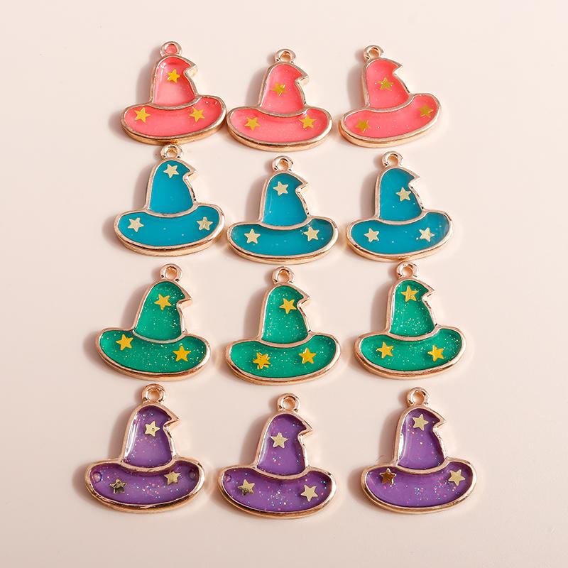 10pcs Mix Cute Enamel Halloween Charms Pumpkin Ghost Bat Charms Pendants for Jewelry Making DIY Earrings Necklace Accessories