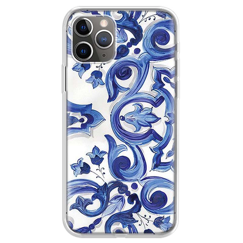Blue and white porcelain Phone Case For iPhone 17 Air 11 13 Mini 14 15 Plus 16 12 Pro Max 16E SE 7 8 Pattern Soft TPU Back Cover